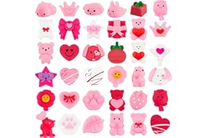 FLMRIOY 36PCS Valentines Day Mochi Squishy Toys, Mini Kawaii Squeeze Toy Stress Relief Fidget Toys for Kids Girls Party Favor Classroom Prizes Exchange Gifts