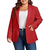 Cicy Bell Womens Plus Size Casual Blazers Lapel Long Sleeve Work Office Suit Jackets Open Front Curvy Blazers