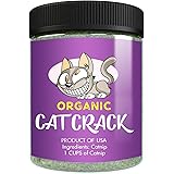 Cat Crack Organic Catnip, Premium Safe Nip Blend, Infused with Maximum Potency Your Kitty Will be Sure to Go Crazy for (1 Cup