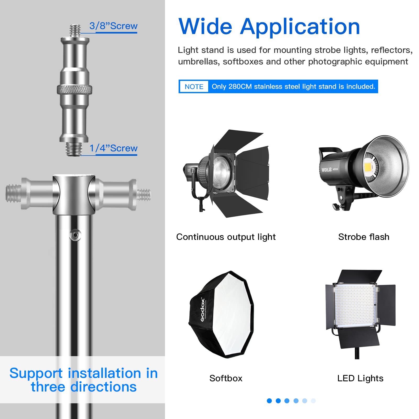SUPON Stainless Steel Light Stand 110