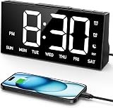 GOLOZA Digital Alarm Clock with 4 Brightness Levels Dual Alarms USB Port