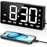 GOLOZA Digital Alarm Clocks for Bedrooms, Digital Clock with 4 Level Brightness +Off, Dual Customizable Alarms, USB Port, Pow