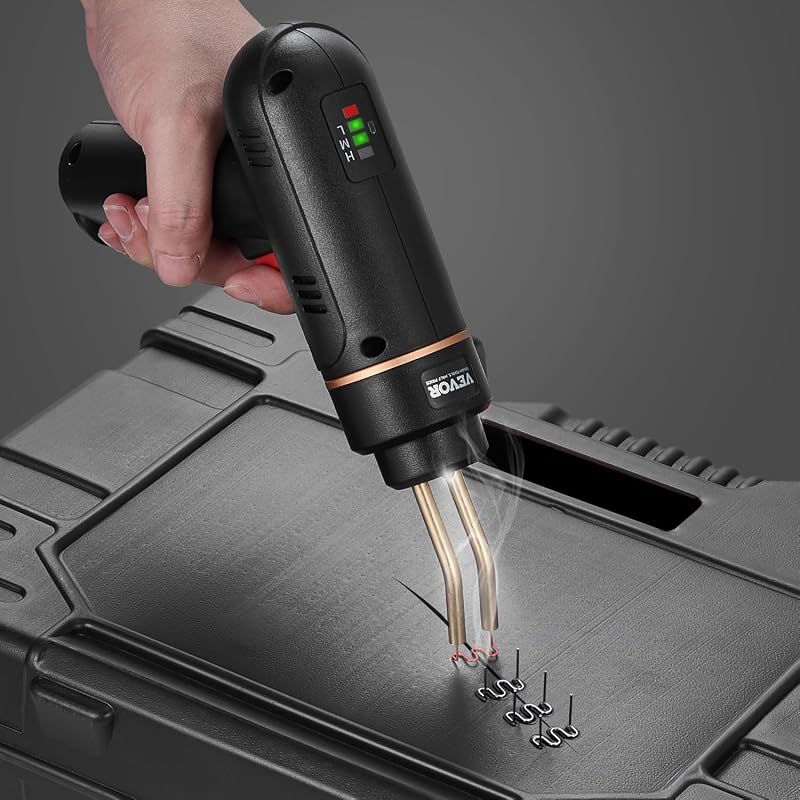 Saldatrice per Plastica Senza Fili 120 W con 400 Pezzi di 4 Tipi di Punti Metallici Caldi, Kit per Saldatura a Punti Metallici Caldi Ricaricabile, Kit Riparazione Paraurti per Kayak, Giocattoli