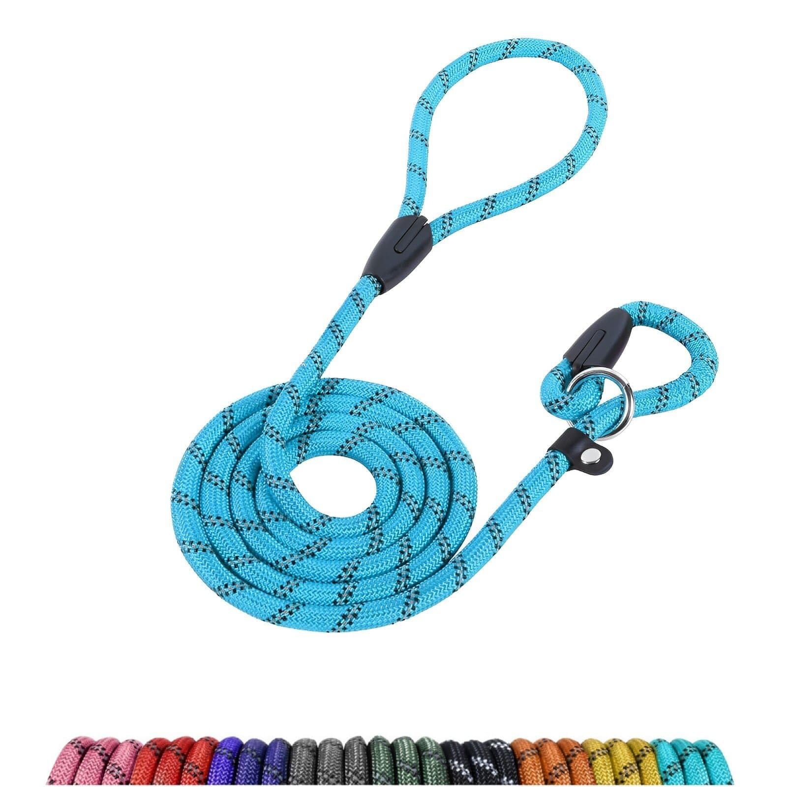 Loutep Slip Lead For Dogs-1.8m Long Rope Dog Leash With Reflective Stitching Slip On Easily With No Collar Or Harness Needed Anti-Choke Dog Slip Lead Ideal For Small Puppy Large & Medium Dogs Training