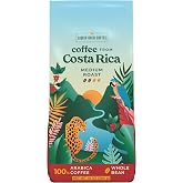 Coffee from Costa Rica Medium Whole Beans, 10OZ 284 Grams, From COOPEAGRI Farm, 100% Arabica Beans, Fair Trade, Roasted Fresh in Small Batches in South Carolina