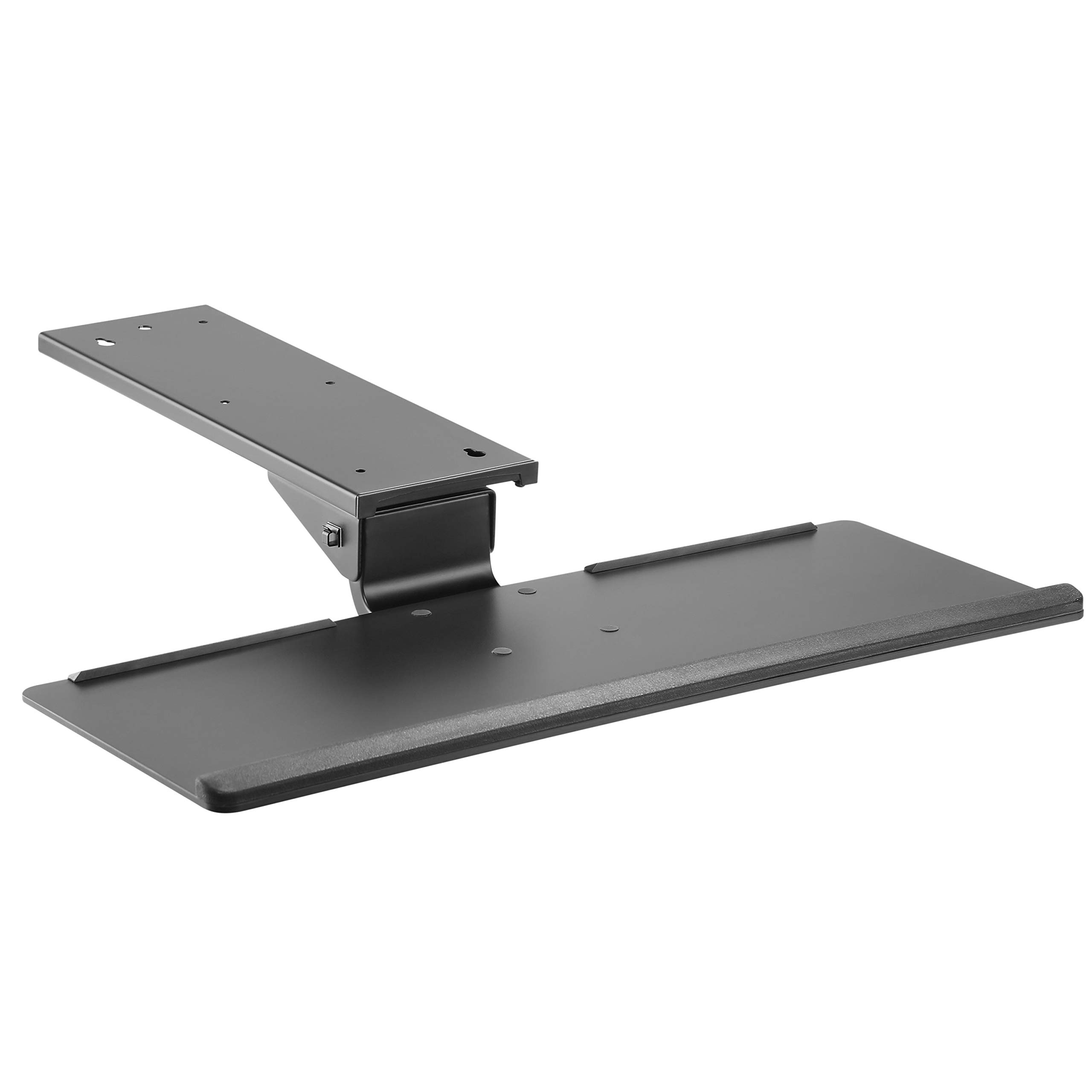 RICOO PC Keyboard Tray Tilt CZ0300 Swivel Under Desk Drawer Ergonomic Shelf with Sliding Runners Adjustable Computer Keypad Mount Black