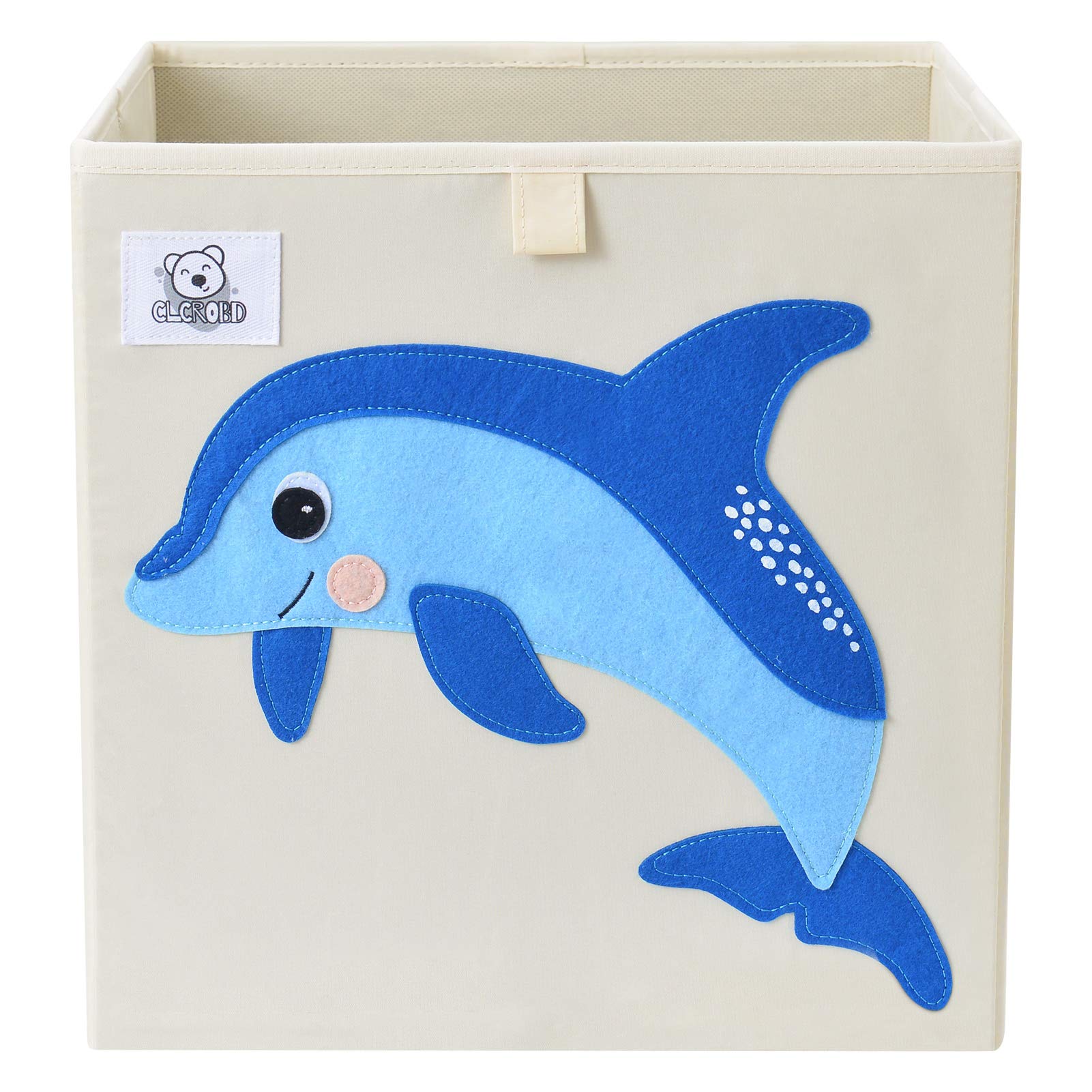 Photo 1 of CLCROBD Foldable Animal Cube Storage Bins Fabric Toy Box/Chest/Organizer for Toddler/Kids Nursery, Playroom, 13 inch (Dolphine)