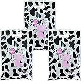 Rainmae 50 Pcs Cow Print Party Favors Bags, Cute Cow Goodie Gift Bags Treat Candy Bags, Farm Animal Theme Goodie Party Gift Bags for Baby Shower Barnyard Cowboy Cowgirl Farmhouse Themed Birthday