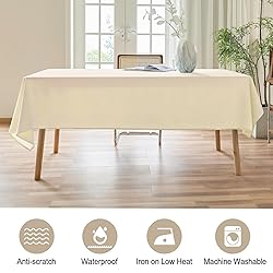 AUSSPVOCT Textured Tablecloth Rectangle 52x70 Water
