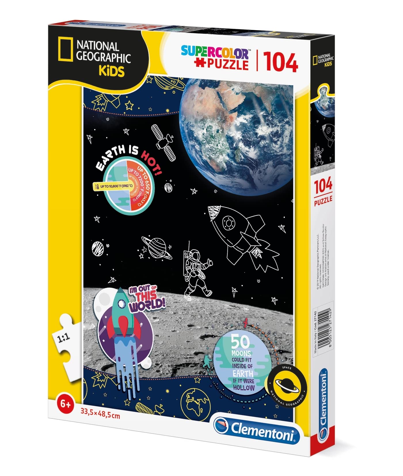 Clementoni - 27142 - National Geographic Kids - Space Explorer - 104 pieces - Made in Italy - jigsaw puzzle children age 6+