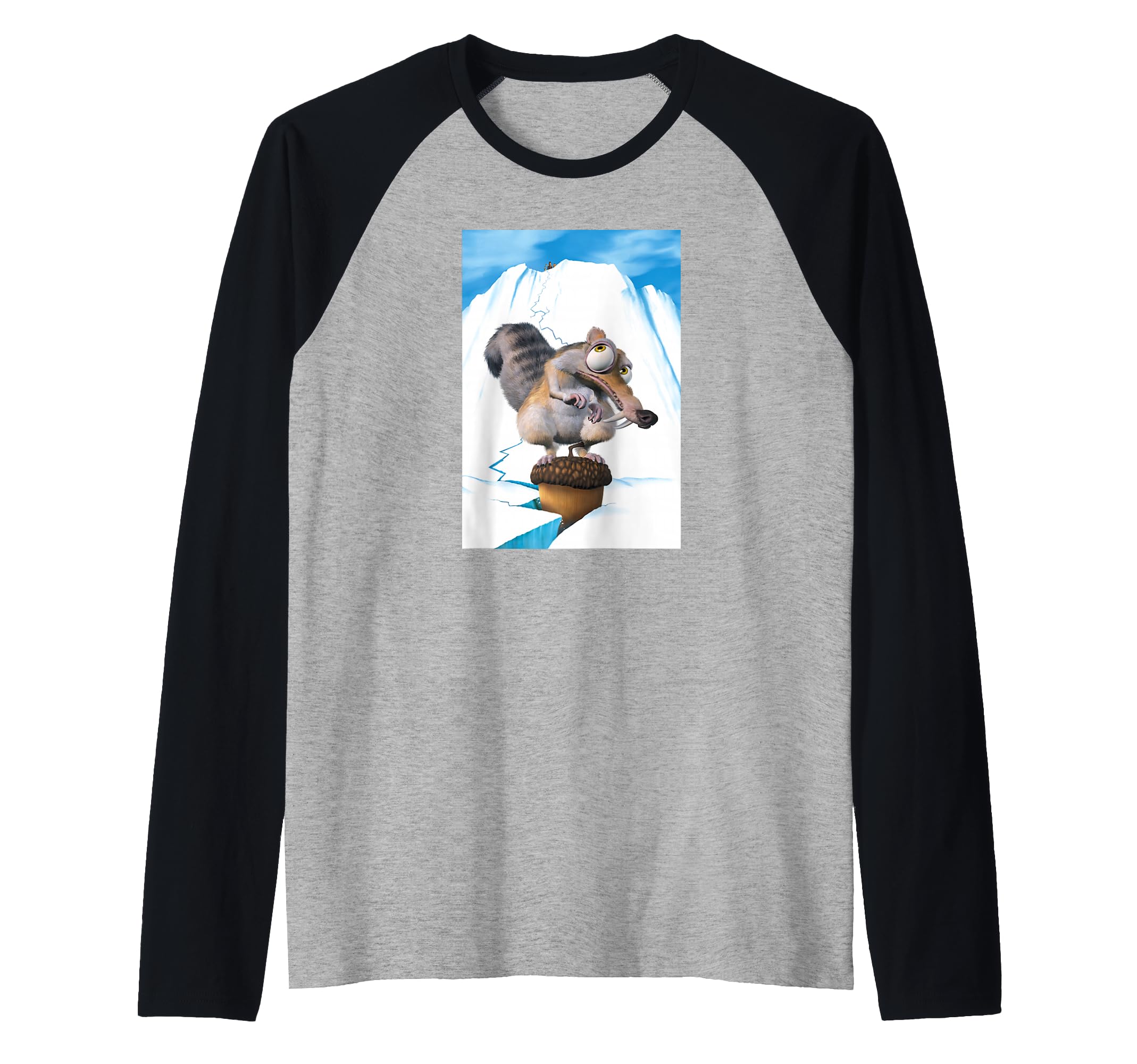 Ice Age Scrat Iceberg Crack Raglan Baseball Tee