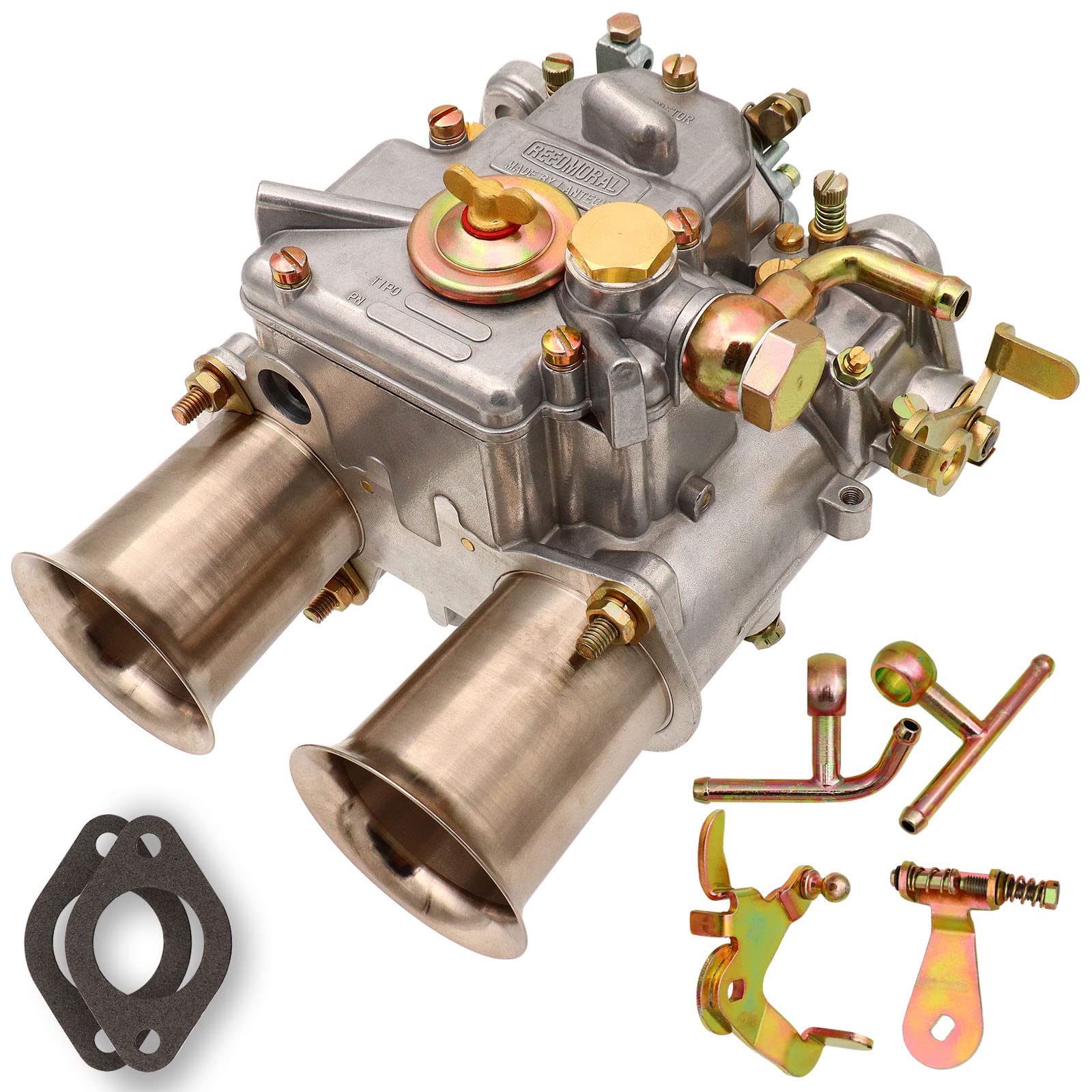Photo 1 of NENKUTEN 2 Barrel Carburetor for 45 DCOE Weber 45mm Side Draft Twin Choke Carb Fits for Datsun 240/260/280Z MGB Toyota MG Midgets Replace#19600.060 with Gaskets T Fuel inlet Throttle arms