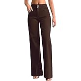 roswear Women's Wide Leg Jeans Casual High Waisted Stretch Baggy Loose Denim Pants