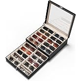 NEWLOOP 20 Slots Sunglass Organizer for Women Men Multiple Pairs of Sunglasses Storage Box See-Through Display Show Case