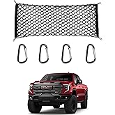 for GMC Sierra Chevy Silverado Envelope Style Truck Bed Cargo Net - Fits 2013-2024 2025 2026 Sierra Silverado Accessories Cargo Net for Pickup Truck Bed - Heavy Duty Carabiners
