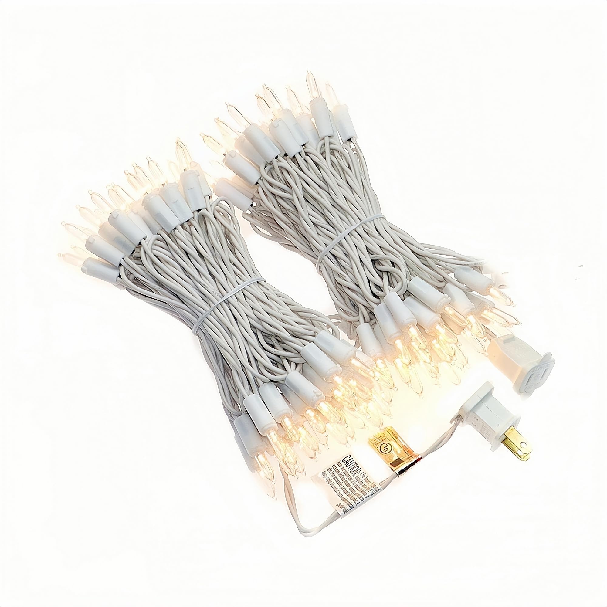 Photo 1 of JinBest 100 LED Warm White Christmas Lights, UL Certified and Commercial Grade White Wire Lights String 35 FT, for Indoor and Outdoor Use.