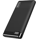 BSYYO Portable Charger 10000mAh High Capacity Fast Charging USB C Power Bank with LED Display Triple 3A Ports External Batter