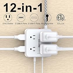 Surge Protector Power Strip - CHCORE 10 Ft Braided