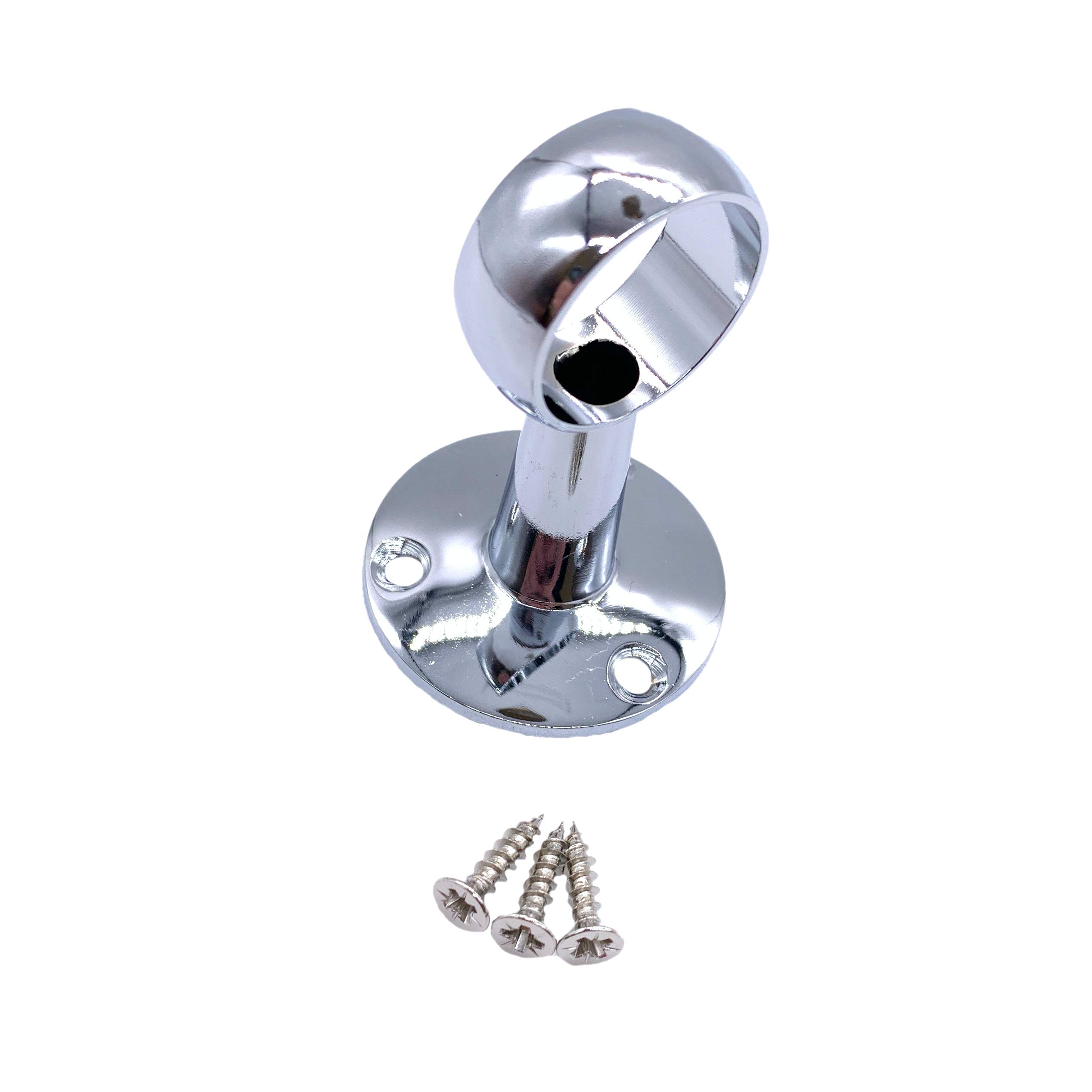 EAI Wardrobe Rail Drop Centre Bracket Suit 25mm Diameter Rail Polished Chrome - Pack of 1