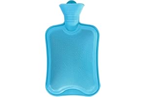 ROIMOE Hot Water Bottle Classic Rubber 2L Large Premium Hot Water Bag for Pain Relief Great Gift for Women Girls (Blue)