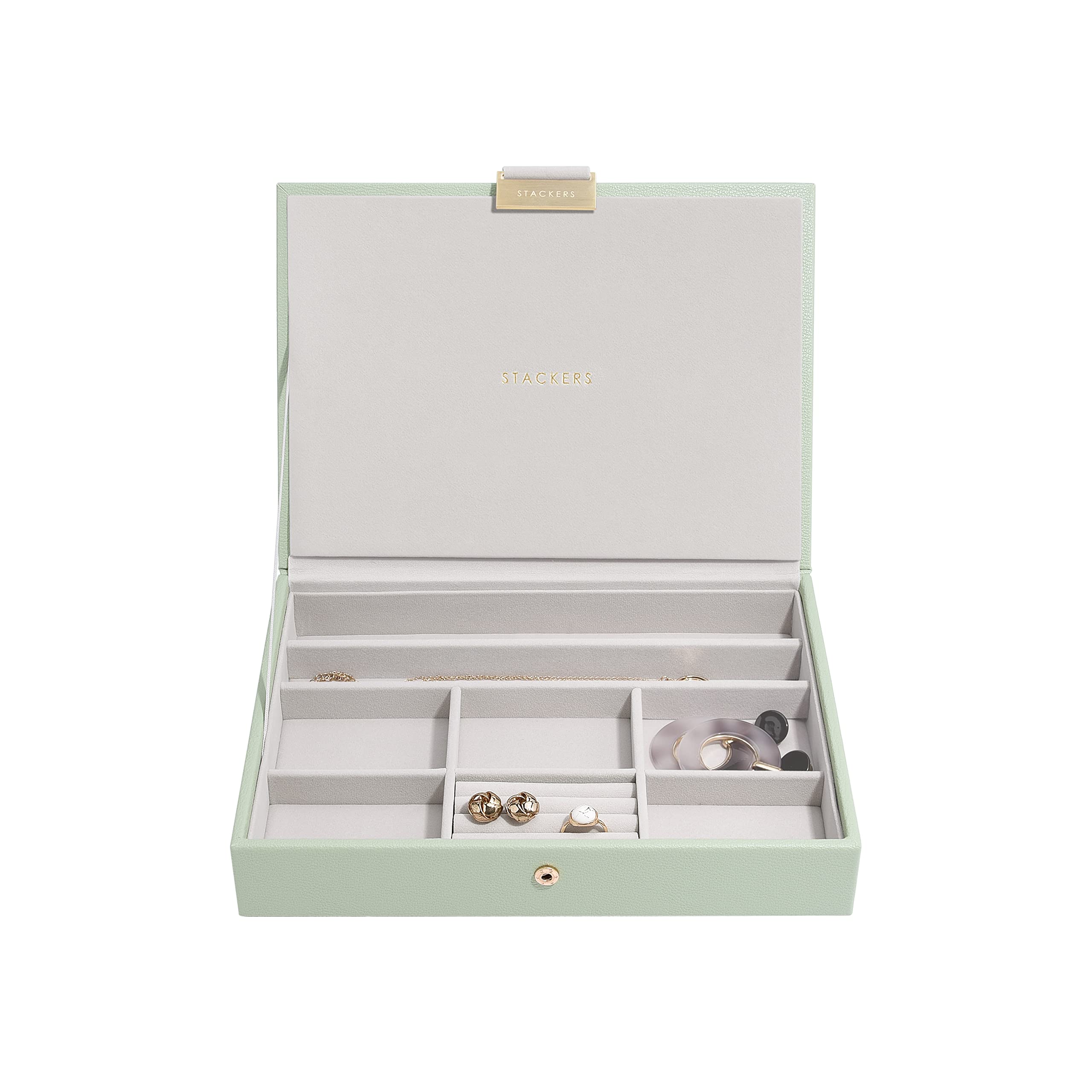 Stackers Sage Green Classic Medium Jewellery Box Lid