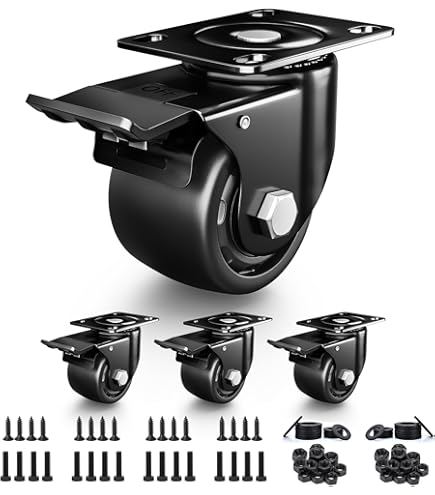 FactorDuty 3 Inch Heavy Duty Polyurethane Caster Wheels Rigid Fixed None Swivel Industrial Grade - View #11