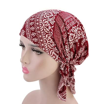 Solid Color Floral Lace Splice Retro Head Wrap Scarf Stretch Hair