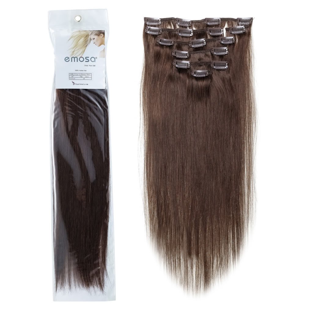 Amazoncom Emosa 20 7pcs Remy Clips In Human Hair Extensions 04