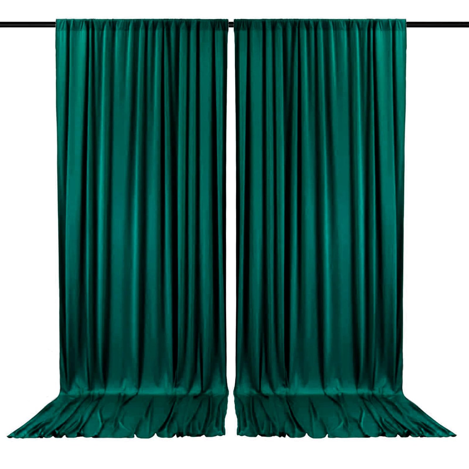 Photo 1 of 2 Panels Deep Green Backdrop Curtain, 10 x 7 Feet Background Curtains for Parties, Weddings, Baby Showers, Bachelorette Halloween, Christmas Birthday Party Photoshoot Backdrop Curtains Decorations
