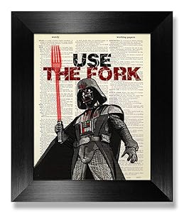 Star Wars Darth Vader Poster, Use the Fork, Kitchen Quote Wall Art Print, Food Quote Wall Decor, Dictionary Art Print, Funny Kitchen Gift for Man Woman, Unique Movie Poster, Rustic Kitchen Wall Art