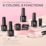 Modelones 8-in-1 Builder Nail Gel 6 Colors Pink Nail Extension Gel Set view 8