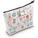 WZMPA Funny Sewing Cosmetic Makeup Bag Sewing Machine Gift Sewing Tools Canvas Zipper Pouch Bag Seamstress Quilters Gift (Sewing Tools)