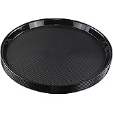 Obstnny Black Plastic Serving Tray, 13.5" Round Food Service Tray, 6 Packs