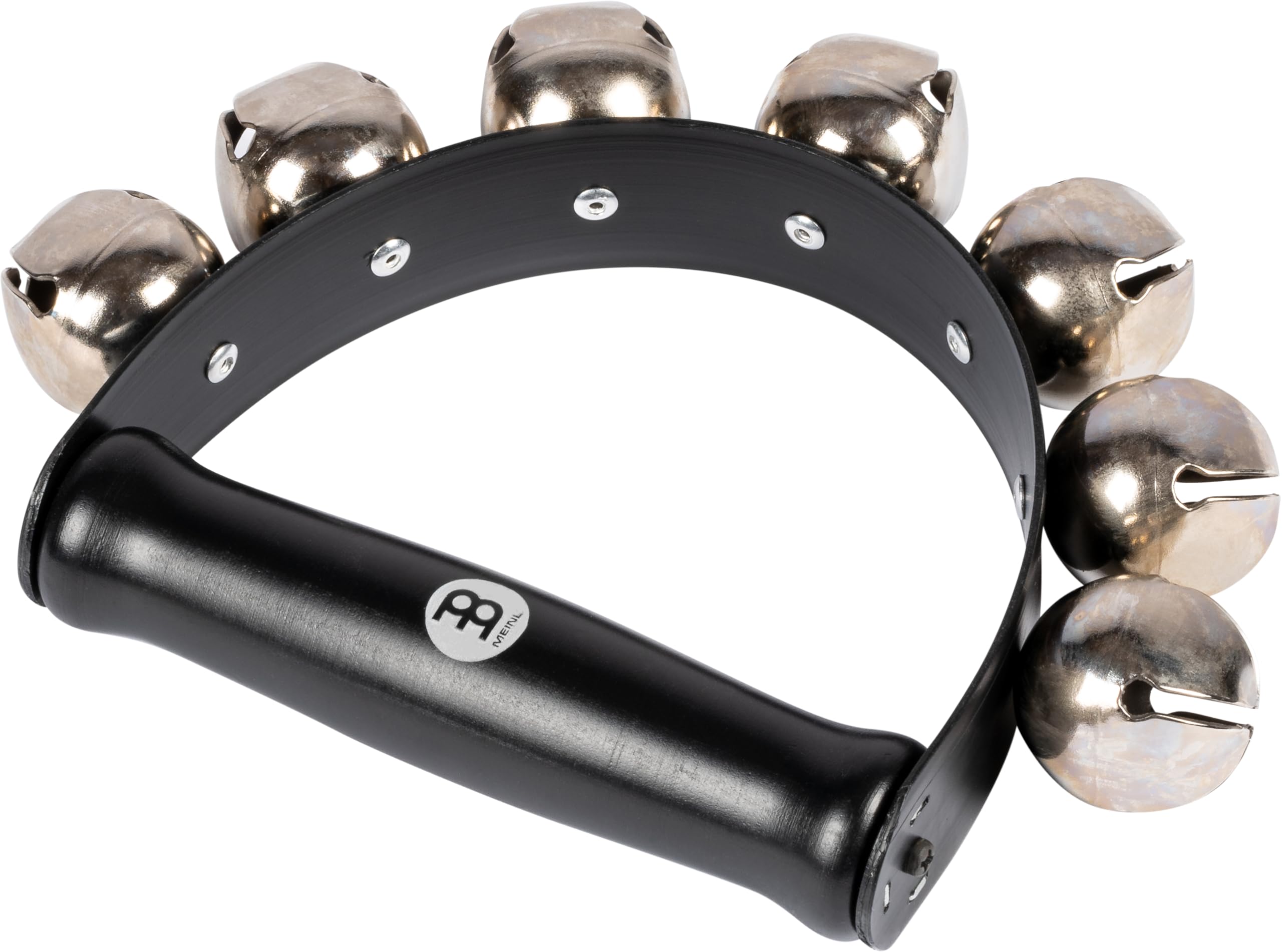 Meinl Percussion Sleigh Bells Instrument - Semi-Circular Sleigh Bell Musical Instrument with 7 Bells - Wood / Steel, Black / Silver (SLB7)