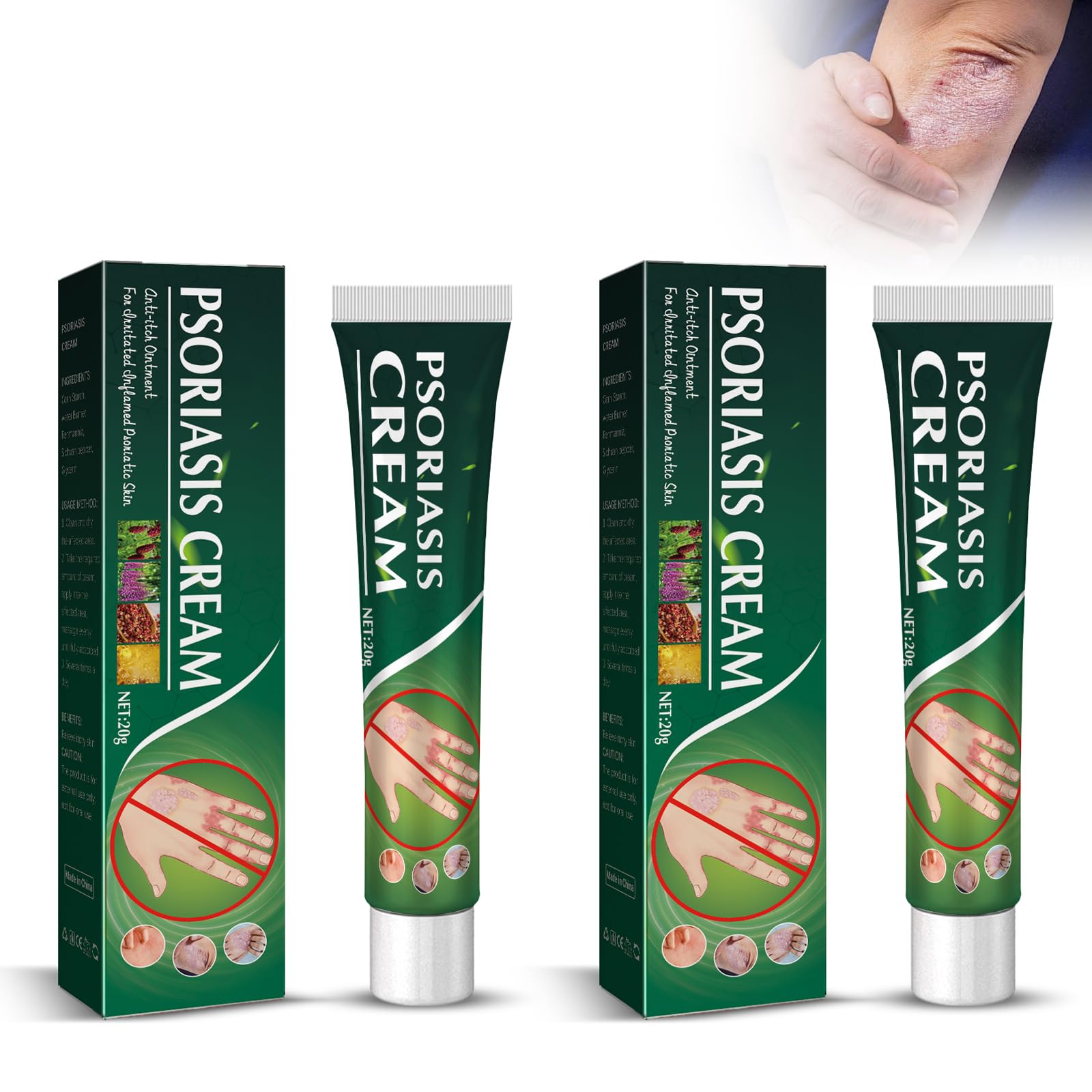 Psoriasis Eczema Cream Eczema Cream Psoriasis Cream Anti-Itch Cream, Psoriasis Ointment Psoriasis Cream, Repair Dermatophyte Hand and Foot Moss, Relieve Itchy Skin Care Cream