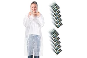 Colemoly Disposable Rain Poncho for Adults Clear, Lightweight Raincoat, Compact Waterproof Rainwear for Outdoors