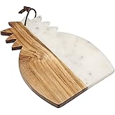 Godinger Cutting Board, Serving Board, Cheese Board, for Meat, Cheese and Fruit, Pineapple Board, Wood and Marble, 8X11.5