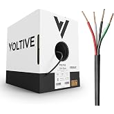 Voltive 18/4 Low Voltage Wire, Riser CL3R, Black, 500ft - 18AWG, 4 Conductors, Stranded Bare Copper, UL Listed - V-1276-1