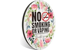 FTONENI No Smoking Sign for House, No Smoking or Vaping Sign for Business, Front Door Thank You Sign for Indoor/Outdoor Home, Office or Business Use, 4" x 5" (with Strong Adhesive Tape) - PMB016 Multicolor