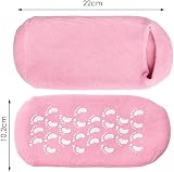 kuou 2 Pairs Soft Moisturizing Socks Gel Lining with Oils & Vitamin E Blue Pink view 3