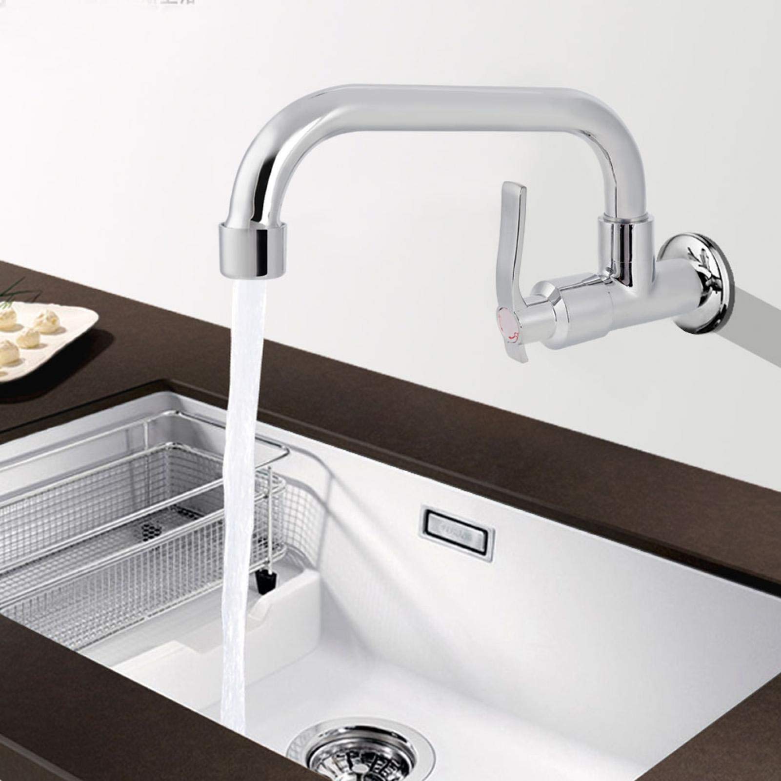 Wall Mounted Cold Water Tap, G1/2in Single Handle Water Faucet for Bathroom Kitchen and Outdoor Use, Corrosion-Resistant, Compact and Modern Design for Versatile Applications and Easy Setup