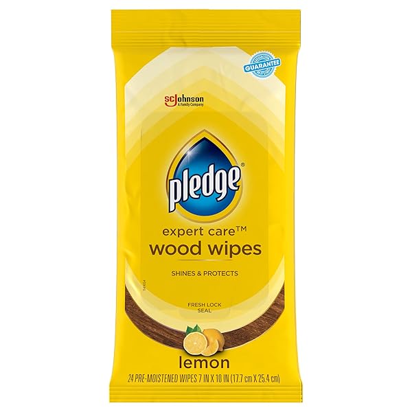 PLEDGE EXPERT CARE ENHANCING WOOD WIPES, LEMON SCENT,...