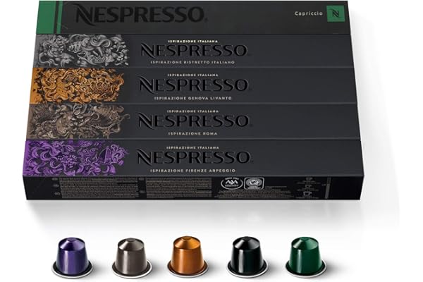 Nespresso Capsules OriginalLine, Ispirazione Variety Pack, Medium & Dark Roast Espresso Coffee, 50 Count Espresso Coffee Pods, Brews 1.35oz