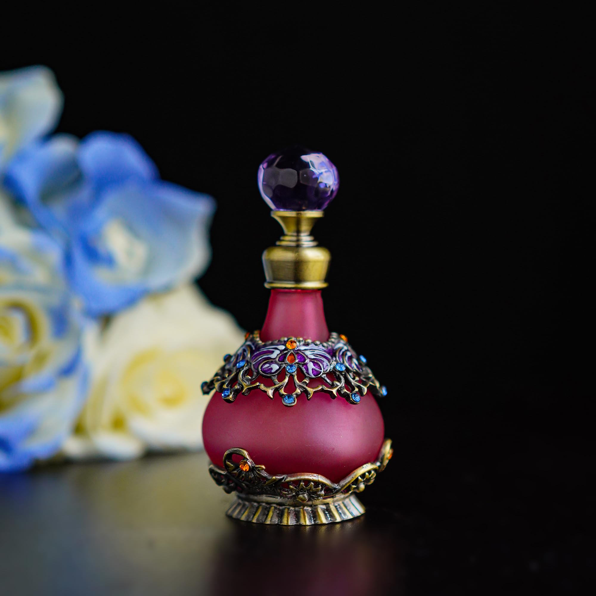 YU FENG 25ml Purple Vintage Refillable Crystal Decor Perfume Bottle (purple)