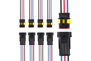 I Little Bamboo 3Pin Way 16 AWG Waterproof Electrical Connectors, Male and Female Way 16 AWG Wire Harness Plug Socket Kit Suitable for Car, Truck, Boat, Motorcycle, Trike, Caravan, Marine-5 PACK