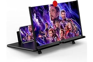 TENLARY 12" Screen Magnifier – 3D HD Cell Phone Magnifing Screen Enlarger Projector for Movies Videos and Gaming – Foldable Phone Stand Holder with Screen Amplifier Compatible with All Smartphones