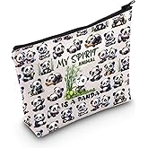 WZMPA Panda Themed Cosmetic Bag Panda Lover Gift My Spirit Animal Is A Panda Makeup Zipper Pouch Bag Animal Lover Gift (Panda Spirit F)