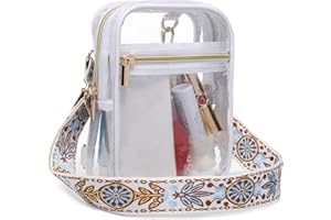 Bunnychill Clear Bag Stadium Approved, Women Clear Crossbody Purse Bag, Clear Stadium Bags for Sporting Events, Concerts