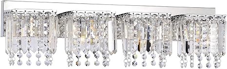 Evelyn 4 Light Chrome Finish Crystal Strand Wall Sconce Amazon Com