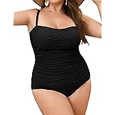 Curvtide Plus Size Bathing Suit for Curvy Women Tummy Control Ruched 2XL One Piece Swim Suits Square Neck Swimsuits 2025